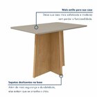 Mesa De Jantar 120x80cm Tampo Mdf/vidro Celebrare  Amêndoa Cl