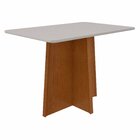 Mesa De Jantar 120x80cm Tampo Mdf/vidro Celebrare Frassino/of