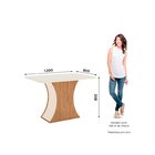 Mesa De Jantar 120x80cm Tampo Vidro/mdf Canto Arredondado Lui