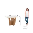 Mesa De Jantar 120x80cm Tampo Vidro/mdf Canto Arredondado Vér