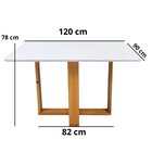 Mesa De Jantar 120x90cm Tampo Mdf Laca Seattle Branco/nozes