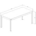 Mesa De Jantar 125x75x60cm São Paulo Estanho/ Mdf Nogál Malaga