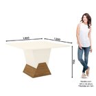 Mesa De Jantar 130x130cm Tampo Vidro/mdf Canto Reto Alícia Of