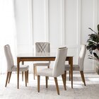 Mesa De Jantar 135cm Com Base Em Madeira Natural E Tampo De V