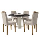 Mesa De Jantar 135cm Com Tampo Giratório E 6 Cadeiras Isabela