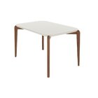 Mesa De Jantar 135cm Retangular Com Vidro Donatella Off-white
