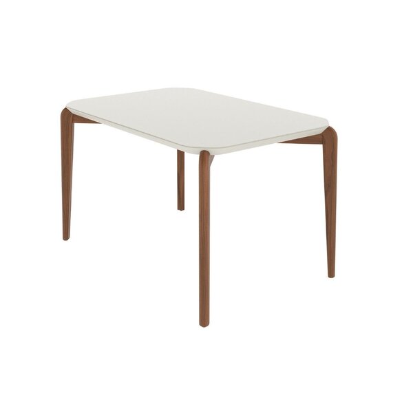 Mesa De Jantar 135cm Retangular Com Vidro Donatella Off-white