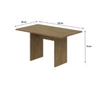 Mesa De Jantar 135cmx80xcm74cm 2,5cm Vermont Oak
