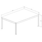 Mesa De Jantar 135x75x90cm São Paulo Estanho/ Mdf Nogál Malaga