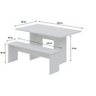 Mesa De Jantar 135x80x74cm 2,5cm Com 1 Banco Essence Branco