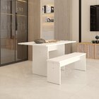 Mesa De Jantar 135x80x74cm 2,5cm Com 1 Banco Essence Branco
