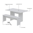 Mesa De Jantar 135x80x74cm 2,5cm Com 1 Banco Essence Branco
