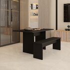 Mesa De Jantar 135x80x74cm 2,5cm Com 1 Banco Essence Preto