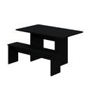 Mesa De Jantar 135x80x74cm 2,5cm Com 1 Banco Essence Preto