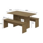 Mesa De Jantar 135x80x74cm 2,5cm Com 1 Banco Essence Vermont