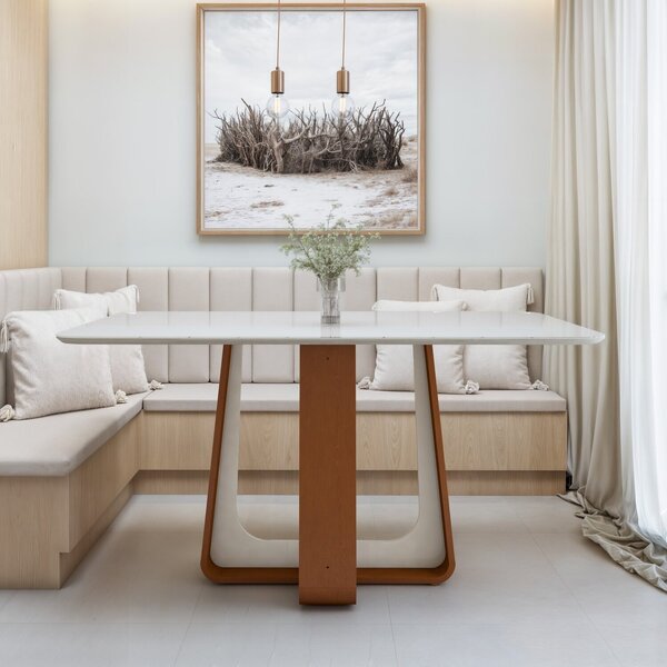 Mesa De Jantar 160 X 78 X 80 Cm Tampo Com Vidro Sintonia Fras