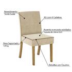 Mesa De Jantar 160cm 6 Cadeiras Nature Off White Marrom