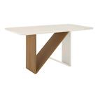 Mesa De Jantar 160cm Canto Arredon Com Vidro Júlia Multimóvei