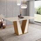 Mesa De Jantar 160cm Canto Arredon Com Vidro Valência Multimó