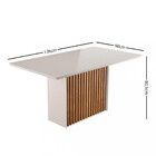 Mesa De Jantar 160cm Com Tampo De Vidro Base Ripada Cris Sone