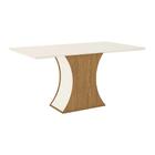 Mesa De Jantar 160cm Com Vidro Roma Multimóveis Cr5074 Nature