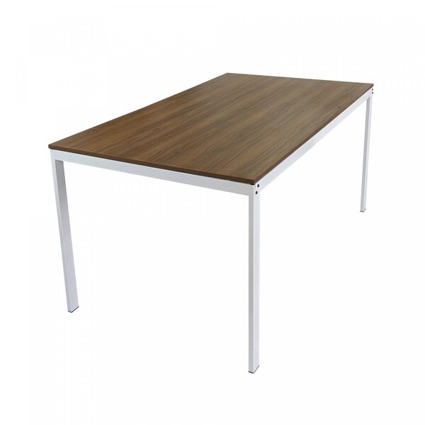 Mesa De Jantar 160cm Industrial  Branco/nogal