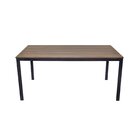 Mesa De Jantar 160cm Industrial  Preto Fosco/nogal