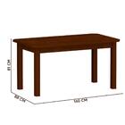 Mesa De Jantar 160cm Madeira Maciça Para 6 Lugares Castanho S