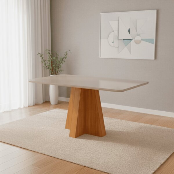 Mesa De Jantar 160cm Maite Sala De Jantar Nature/off White