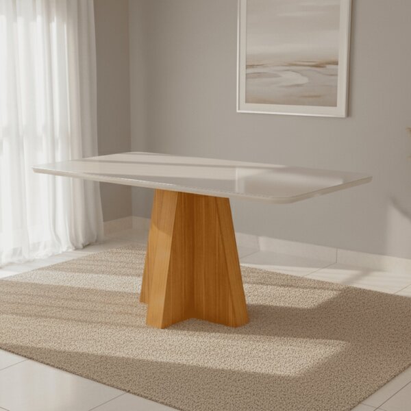 Mesa De Jantar 160cm Patricia Sala De Jantar Nature/off White