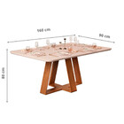 Mesa De Jantar 160cm Tampo Curvo Celeste Dj Móveis