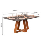 Mesa De Jantar 160cm Tampo Curvo Celeste Dj Móveis