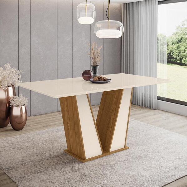 Mesa De Jantar 160cm Valência Multimóveis Cr5060 Nature/off W