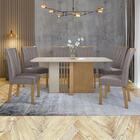 Mesa De Jantar 160x80 Com 6 Cadeiras Apogeu Amêndoa/off White
