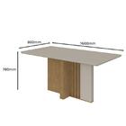 Mesa De Jantar 160x80 Com 6 Cadeiras Apogeu Amêndoa/off White