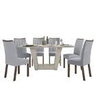 Mesa De Jantar 160x80 Com 6 Cadeiras Apogeu - Móveis Lopas