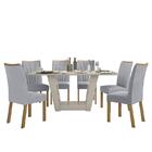 Mesa De Jantar 160x80 Com 6 Cadeiras Apogeu - Móveis Lopas