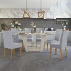 Mesa De Jantar 160x80 Com 6 Cadeiras Apogeu - Móveis Lopas