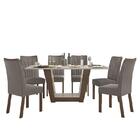 Mesa De Jantar 160x80 Com 6 Cadeiras Apogeu - Móveis Lopas