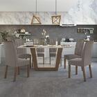 Mesa De Jantar 160x80 Com 6 Cadeiras Apogeu - Móveis Lopas