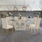 Mesa De Jantar 160x80 Com 6 Cadeiras Apogeu - Móveis Lopas