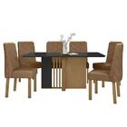 Mesa De Jantar 160x80 Com 6 Cadeiras Astrid - Móveis Lopas