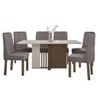 Mesa De Jantar 160x80 Com 6 Cadeiras Astrid - Móveis Lopas