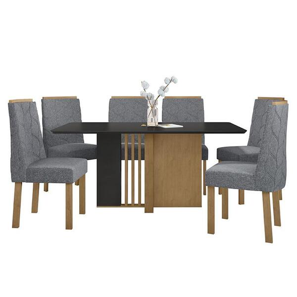 Mesa De Jantar 160x80 Com 6 Cadeiras Astrid - Móveis Lopas
