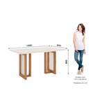 Mesa De Jantar 160x90cm Tampo Vidro/mdf Canto Arredondado Yar