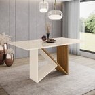Mesa De Jantar 160x90cm Tampo Vidro/mdf Iasmin