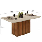 Mesa De Jantar 170cm Tampo Curvo Canes Dj Móveis