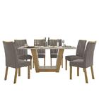 Mesa De Jantar 170x90 Com 6 Cadeiras Apogeu - Móveis Lopas