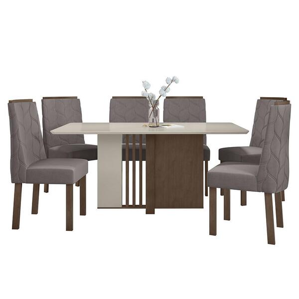 Mesa De Jantar 170x90 Com 6 Cadeiras Astrid - Móveis Lopas