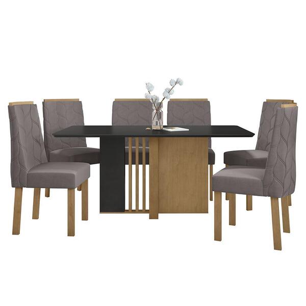 Mesa De Jantar 170x90 Com 6 Cadeiras Astrid - Móveis Lopas